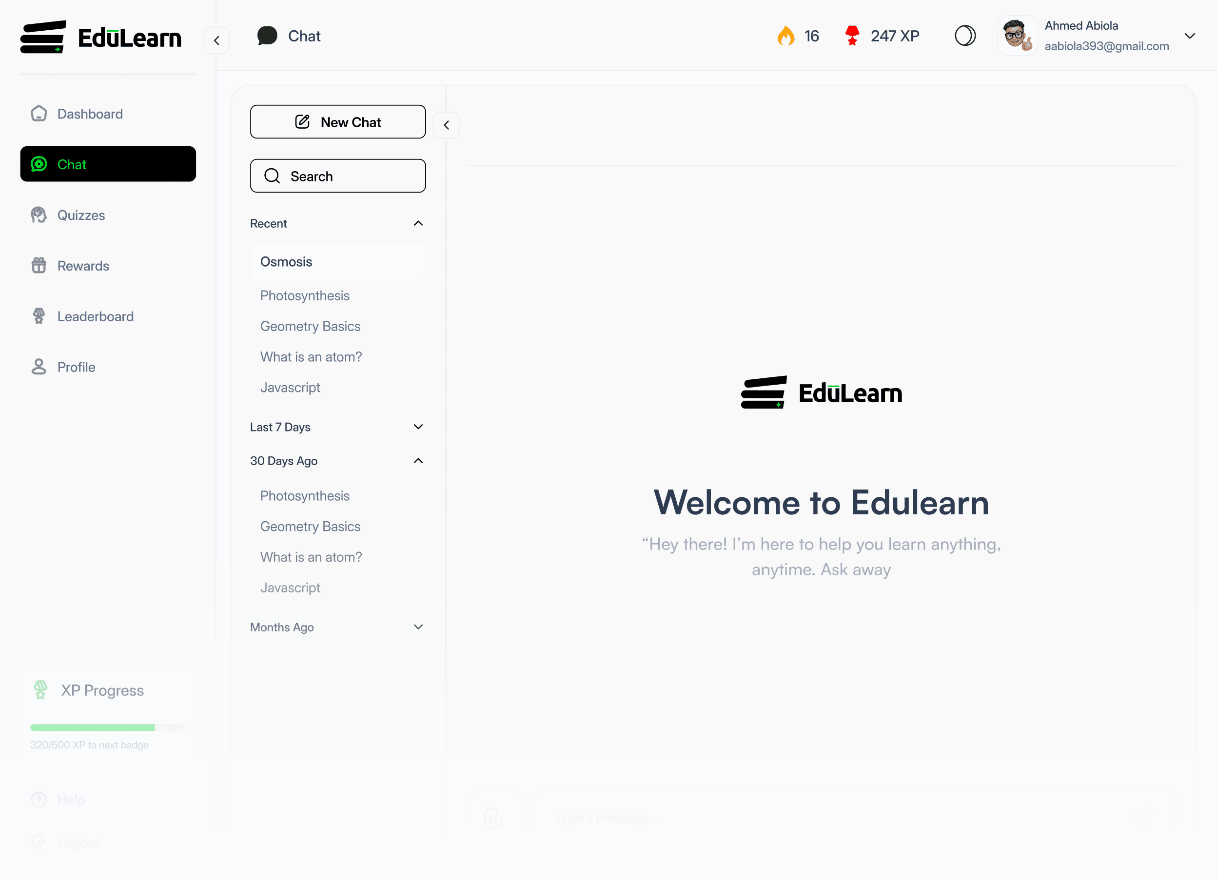 EduLearn dashboard preview